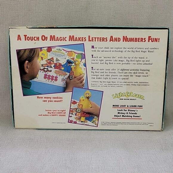 1991 Sesame Street Light and Learn letter & number game with magic wand 18 sheet - Picture 2 of 16